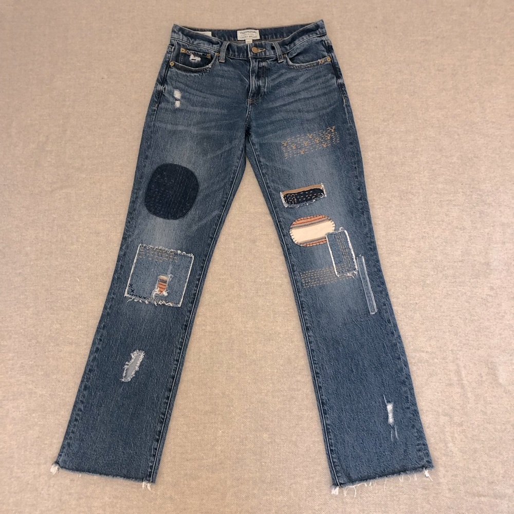 Lucky Brand x Yellowstone Patchwork Jeans Easy Rider Mid Rise Boot size 2/26